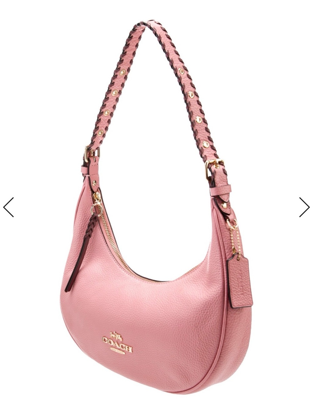 Coach Pebbled Leather Hobo Shoulder Bag in Pink - Picture 3 of 8